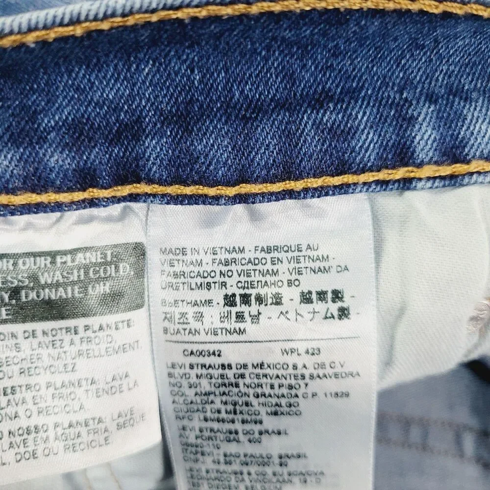 Levi's 505 Jeans Mens 32x30 Blue Med Wash Regular Straight Zip Fly Stretch Denim